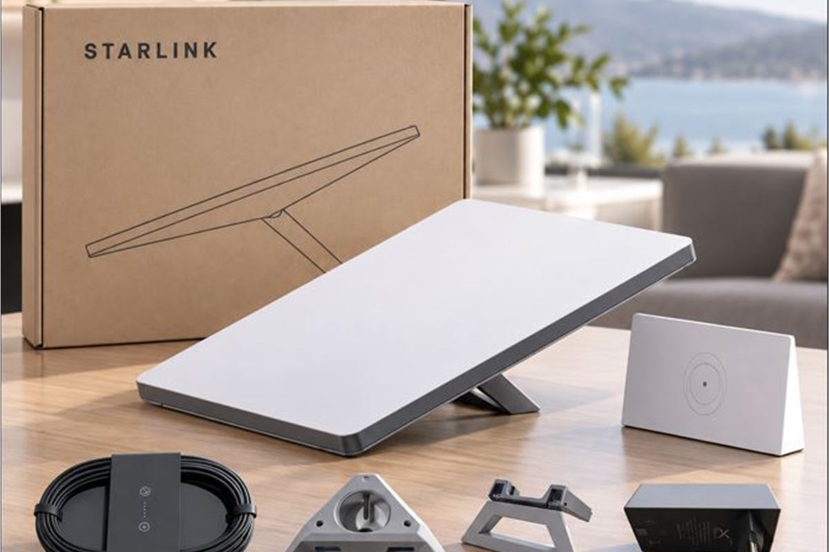 Equipamento Starlink para internet via satélite